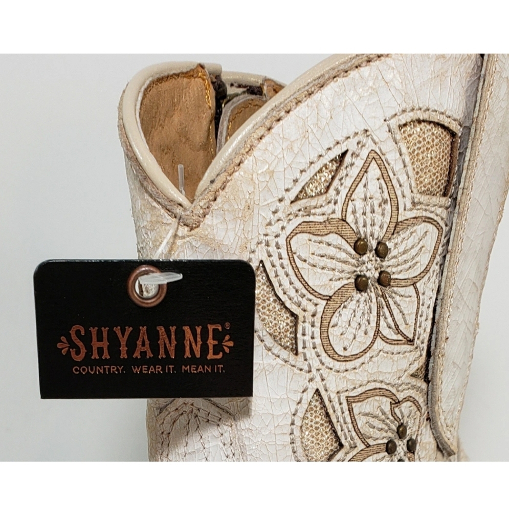 Shyanne Cowboy Boots, Cowgirl Western Wedding Cream Leather Boots, 6.5 *NEW* - Picture 11 of 12